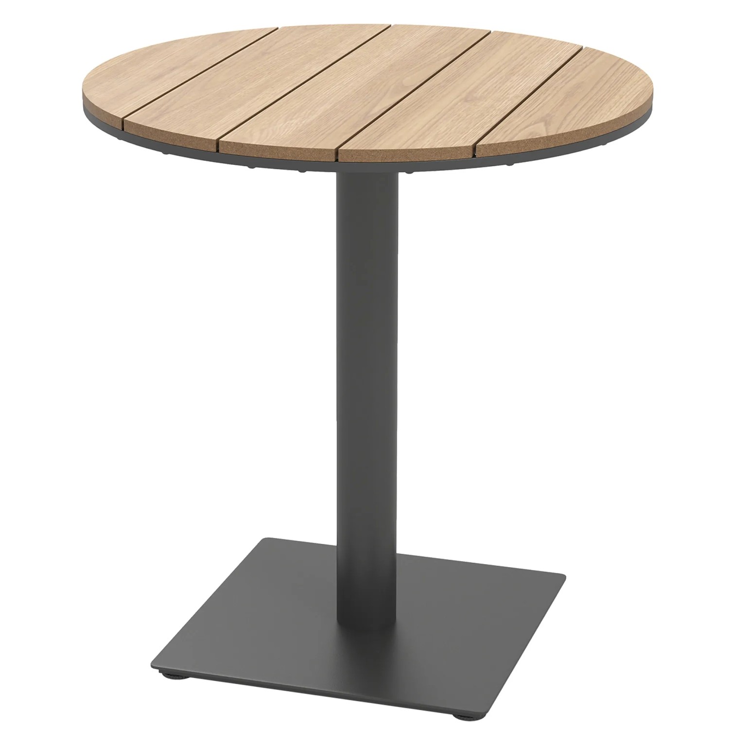 Outsunny Gartentisch Stahl Kunststoff 70 x 74H cm Naturholz