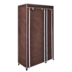 Brauner Stoffschrank (2er-Set) von vidaXL: Faltbarer Kleiderschrank mit Reißverschluss für Kleidung.