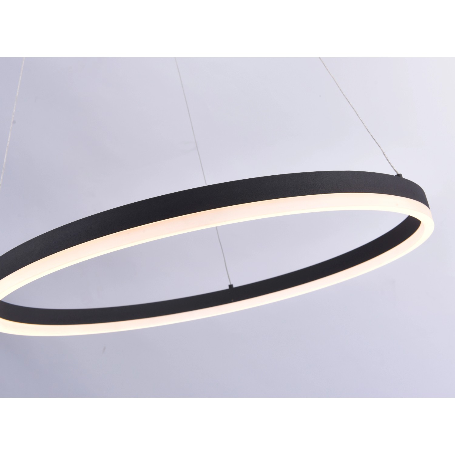 Moderne LED-Pendelleuchte Titus in Anthrazit, Ø 60 cm, dimmbar.