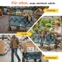 Sunula Bollerwagen, faltbar, grün, für Camping, Garten und Einkauf. Tragkraft 120kg.