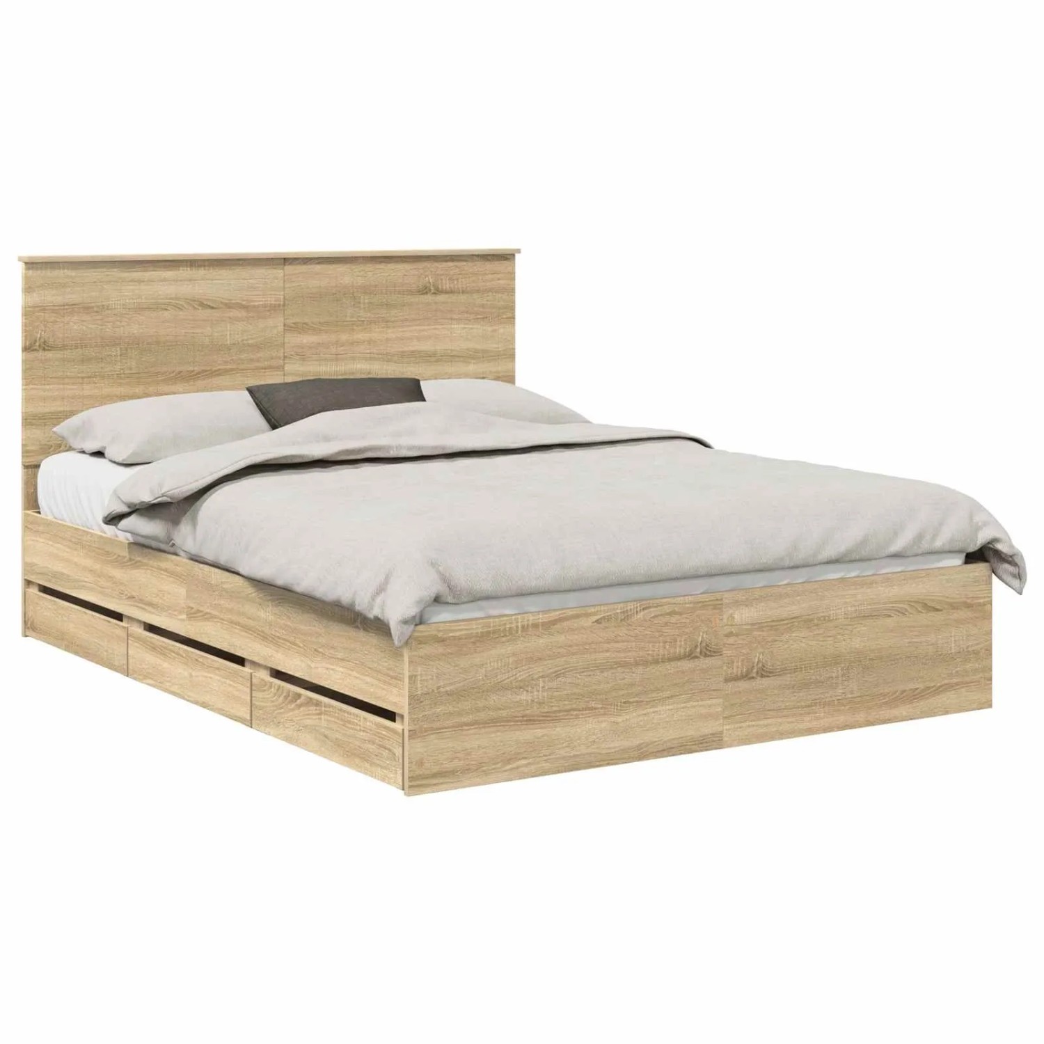 vidaXL Bettrahmen Sonoma-Eiche 150 x 200 cm Ingenieurs Holz 3411105
