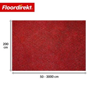 Floordirekt Nadelvlies Teppich Malta Messeteppich Dunkelrot 200 x 850 cm