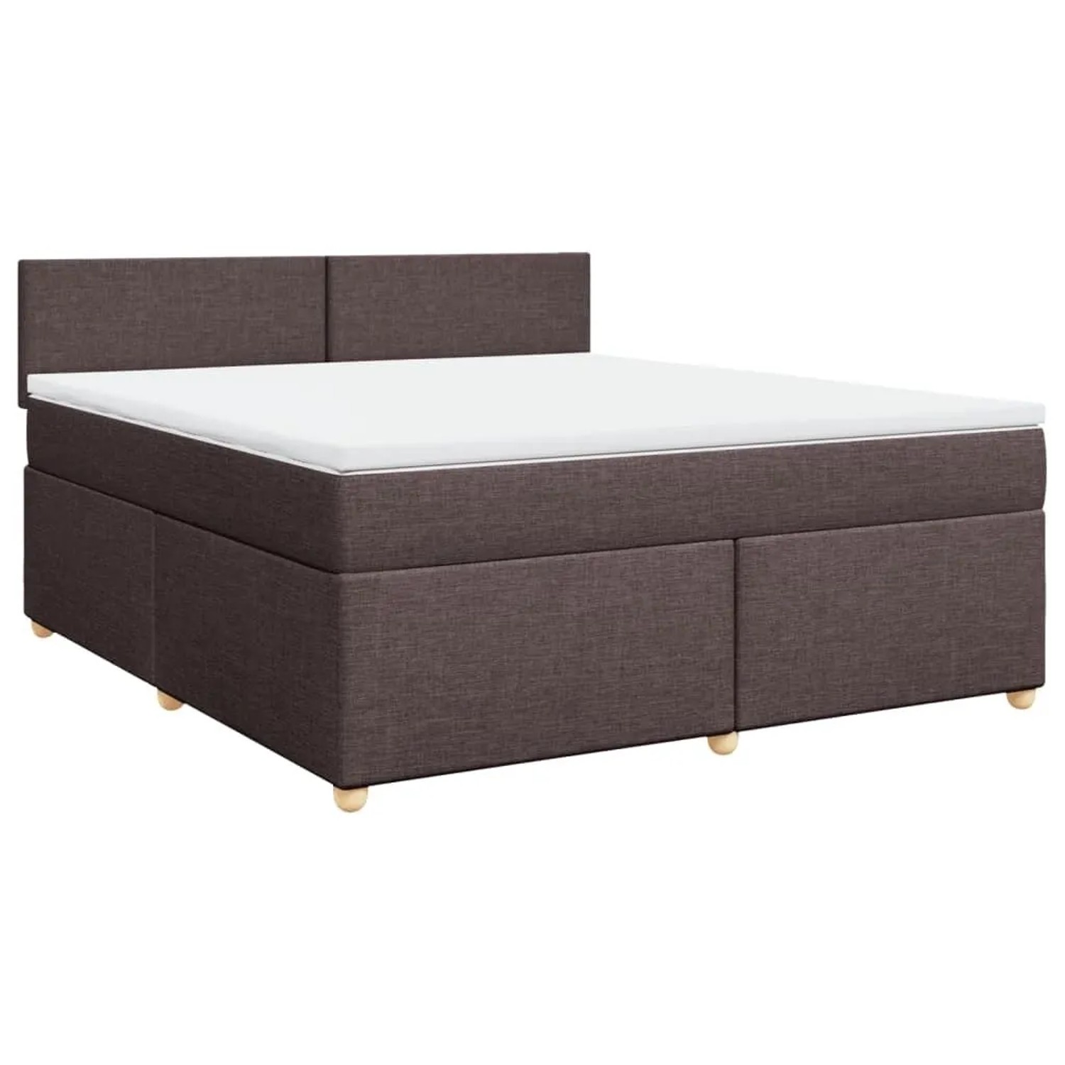 vidaXL Boxspringbett mit Matratze Dunkelbraun 180x200 cm Stoff 3289055