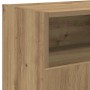 Detailansicht: TV-Schrank Artisan-Eiche mit offenem Fach und Tür.