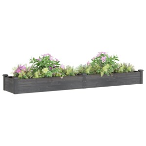 vidaXL Hochbeet mit Einsatz Grau 240x45x25 cm Massivholz Tanne 364297