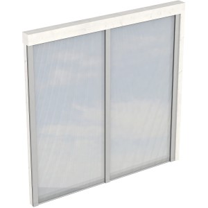 Skan Holz Seitenwand mit Polycarbonatplatten, 205x200 cm, Fichte weiß, Zubehör für Terrassenüberdachungen.