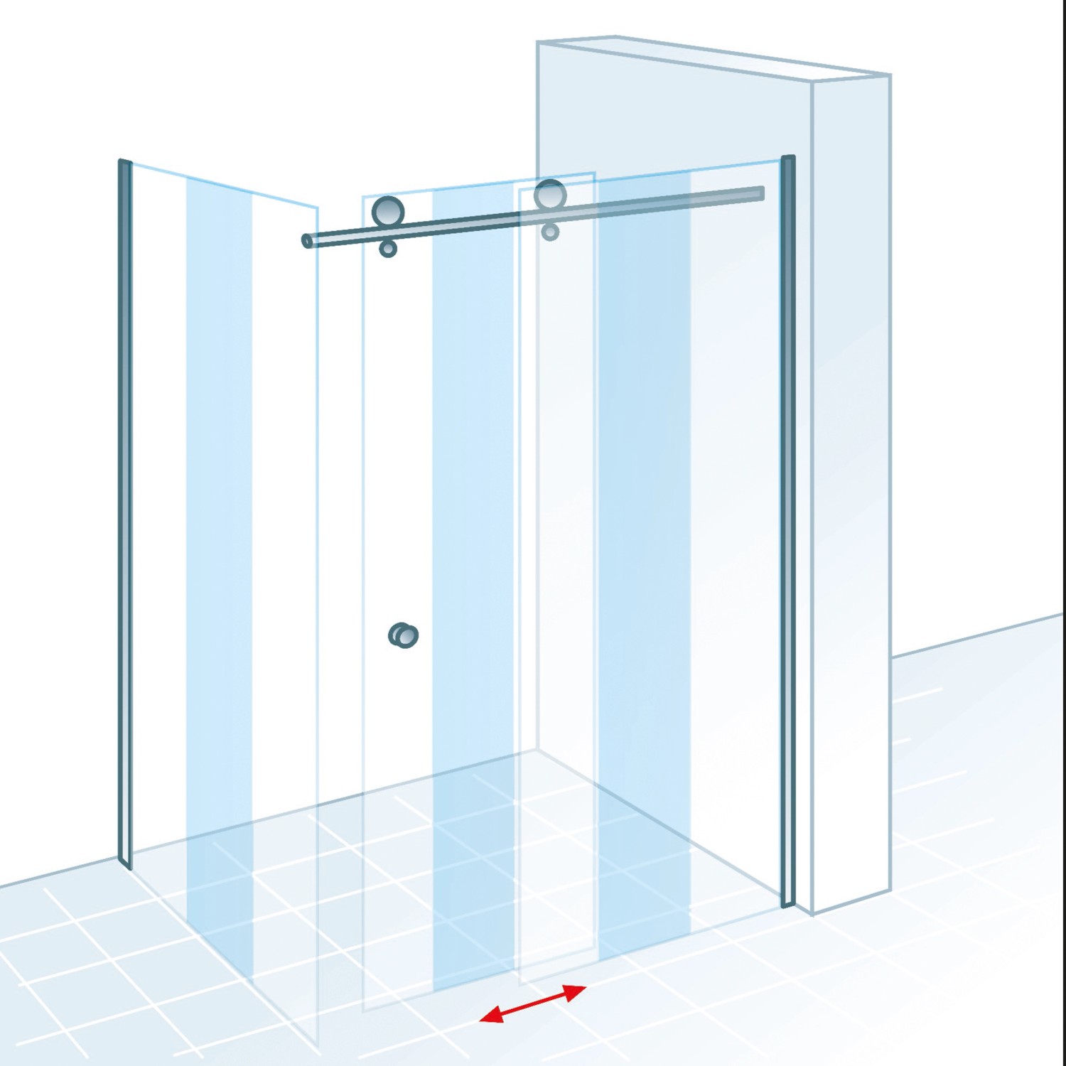 Schulte ExpressPlus Duschkabine mit Duschwanne, Schiebetür rechts, 200x120cm.