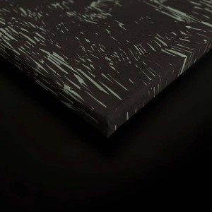 Leinwandbild Tannenwald in Grün und Schwarz, modernes Wandbild für Wohnräume, 120x80 cm.