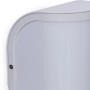 Detailaufnahme: Weiße Globo Segga Außenleuchte aus Aluminium, moderne Wandleuchte.