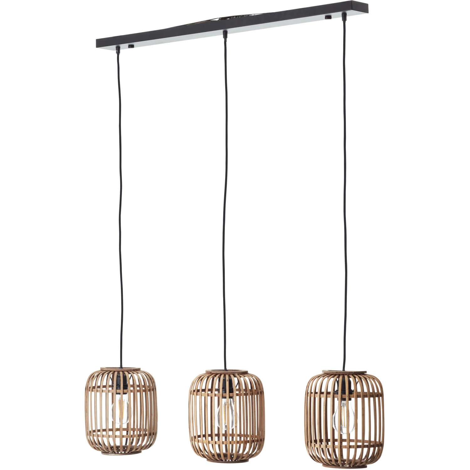 Brilliant Woodrow Pendelleuchte, 3-flammig, hellbraun, aus Holz/Metall für den Innenbereich.