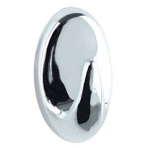 Wenko Zwerghaken Chrom, einzeln. Ovaler Handtuchhalter aus glänzendem Kunststoff.
