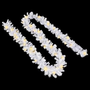 Weiße vidaXL Weihnachtsgirlande (5 m) mit LED-Lichtern für festliche Dekoration.