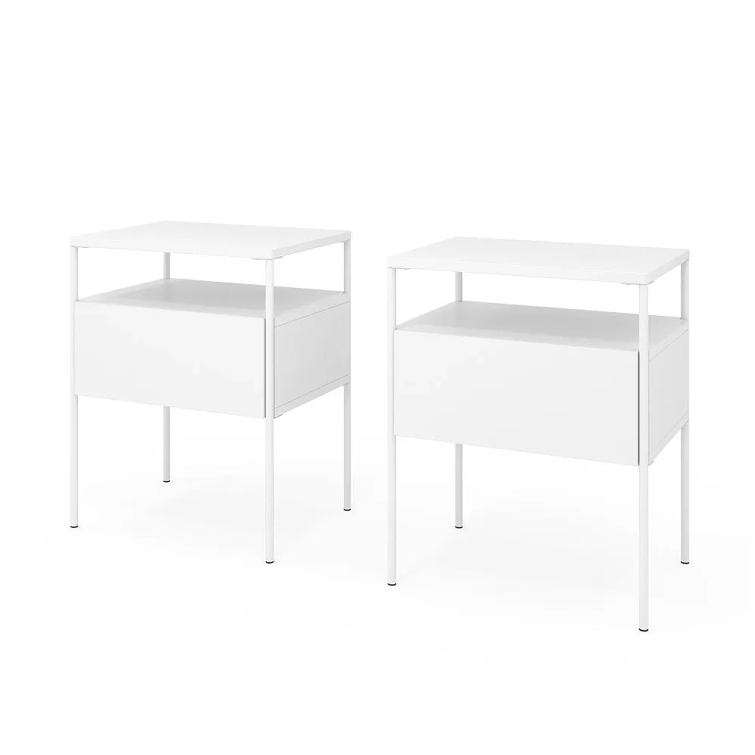 Vicco Nachttisch Mira Weiß 40 x 50 2er Set