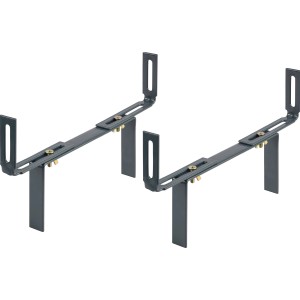 Anthrazitfarbener, verstellbarer Balkonkastenhalter aus Stahl, 2er-Set.