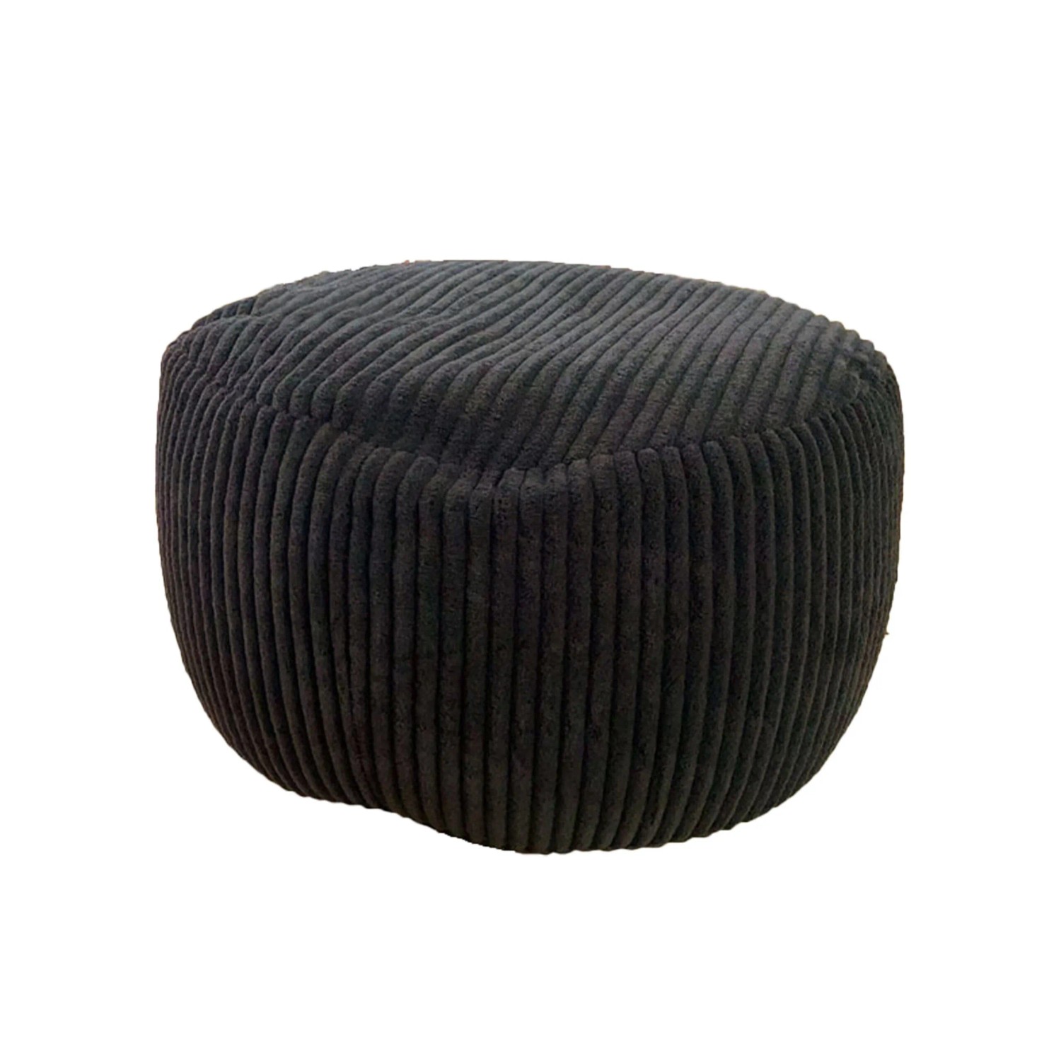 Relaxdays Pouf Cord Schwarz Waschbar 35 cm x 50 cm 1 kg