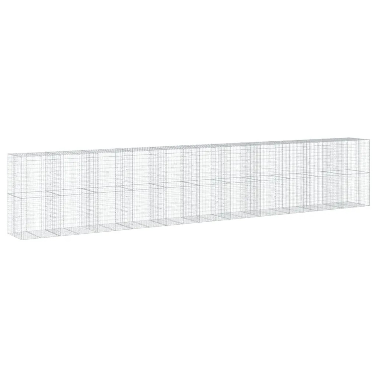 vidaXL Gabione mit Deckel 1100x100x200 cm Verzinktes Eisen 3295245