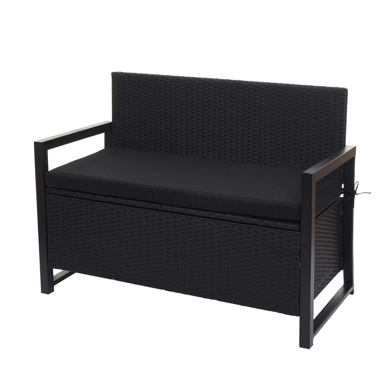 MCW Poly-Rattan 2er Sitzbank F39 anthrazit Kissen Schwarz