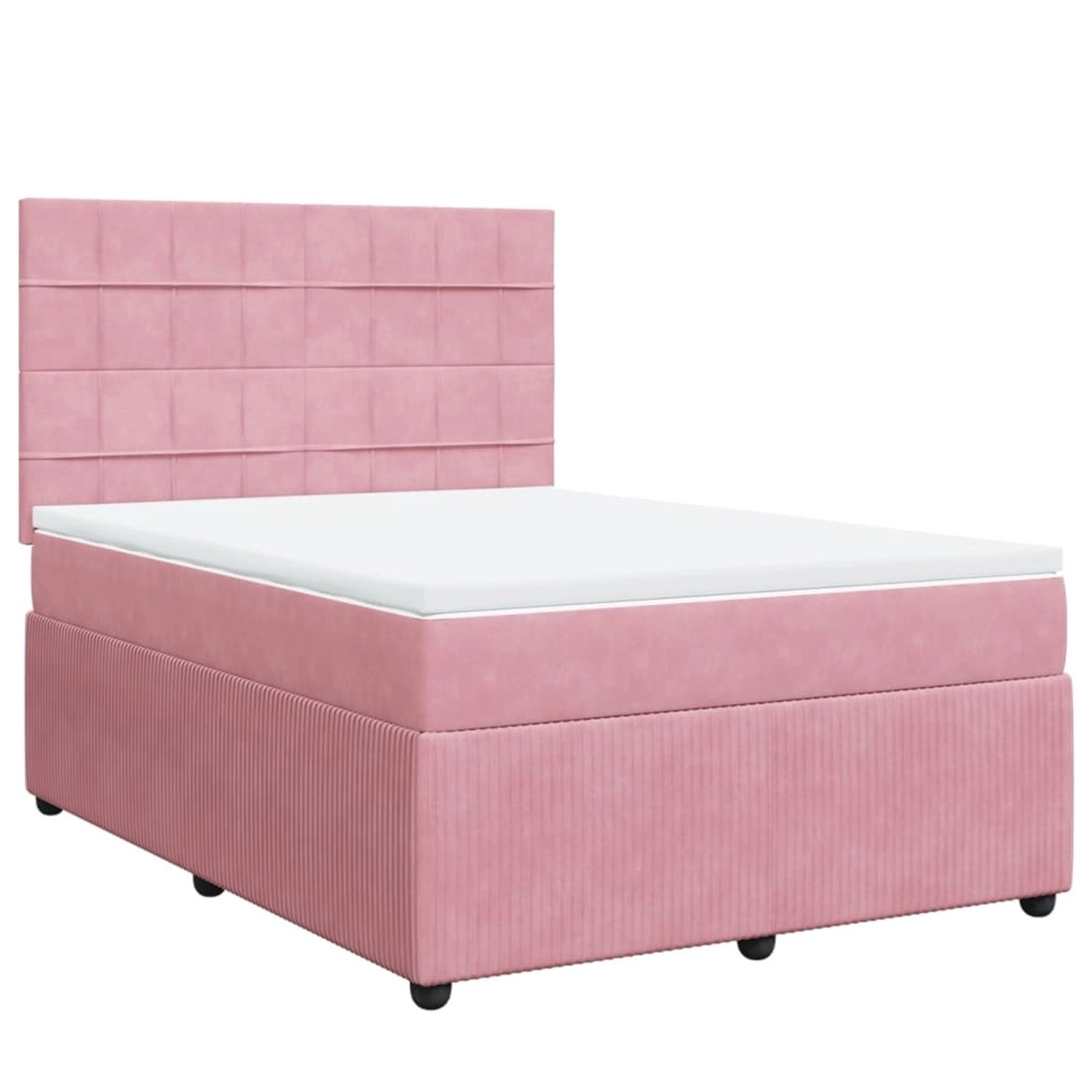 vidaXL Boxspringbett mit Matratze Rosa 160x200 cm Samt2106643 günstig online kaufen