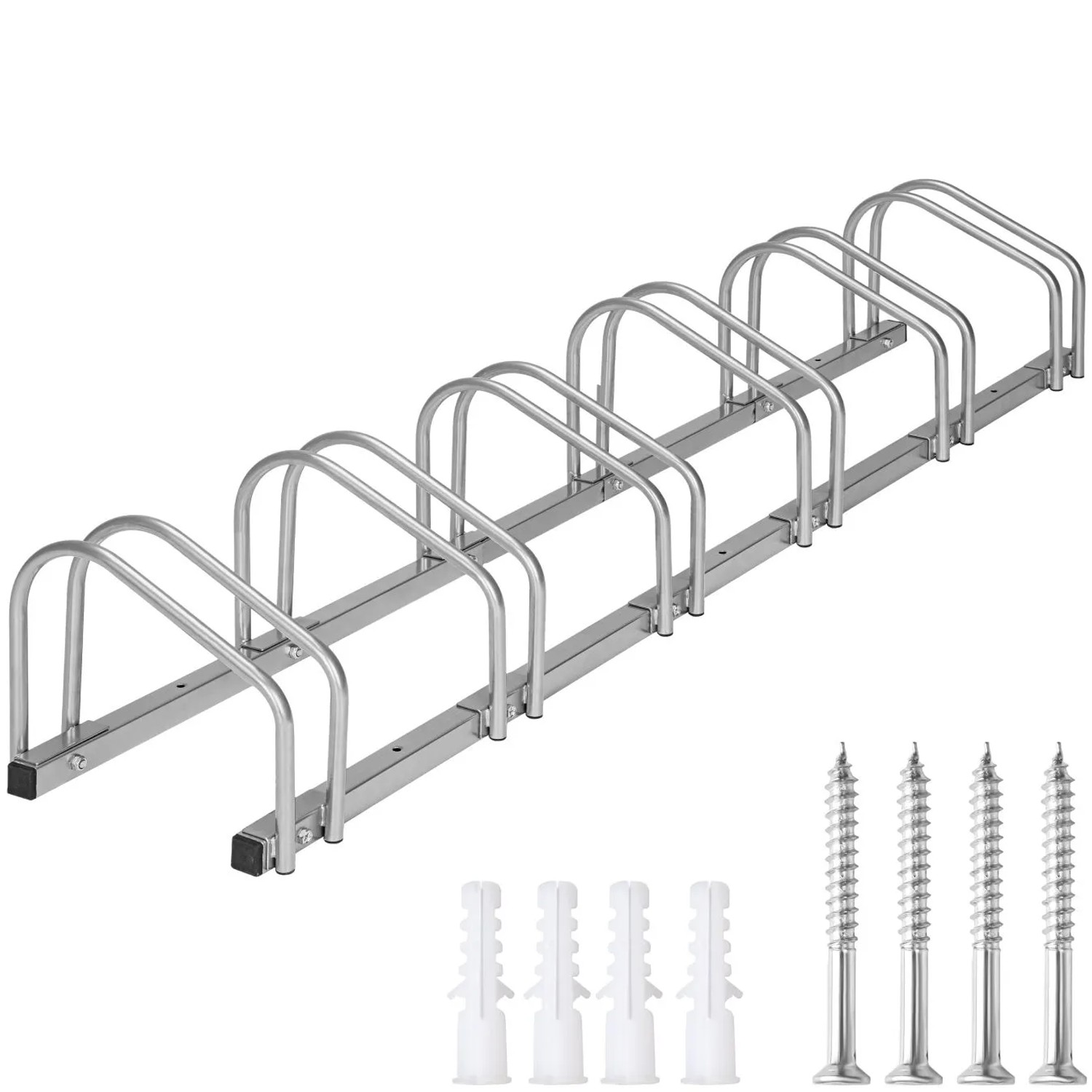 Tectake Fahrradständer  Aus Rostfreiem Stahl Für Reifenbreiten Von 35   60 mm  161 x 28 50 x 26 cm Silber