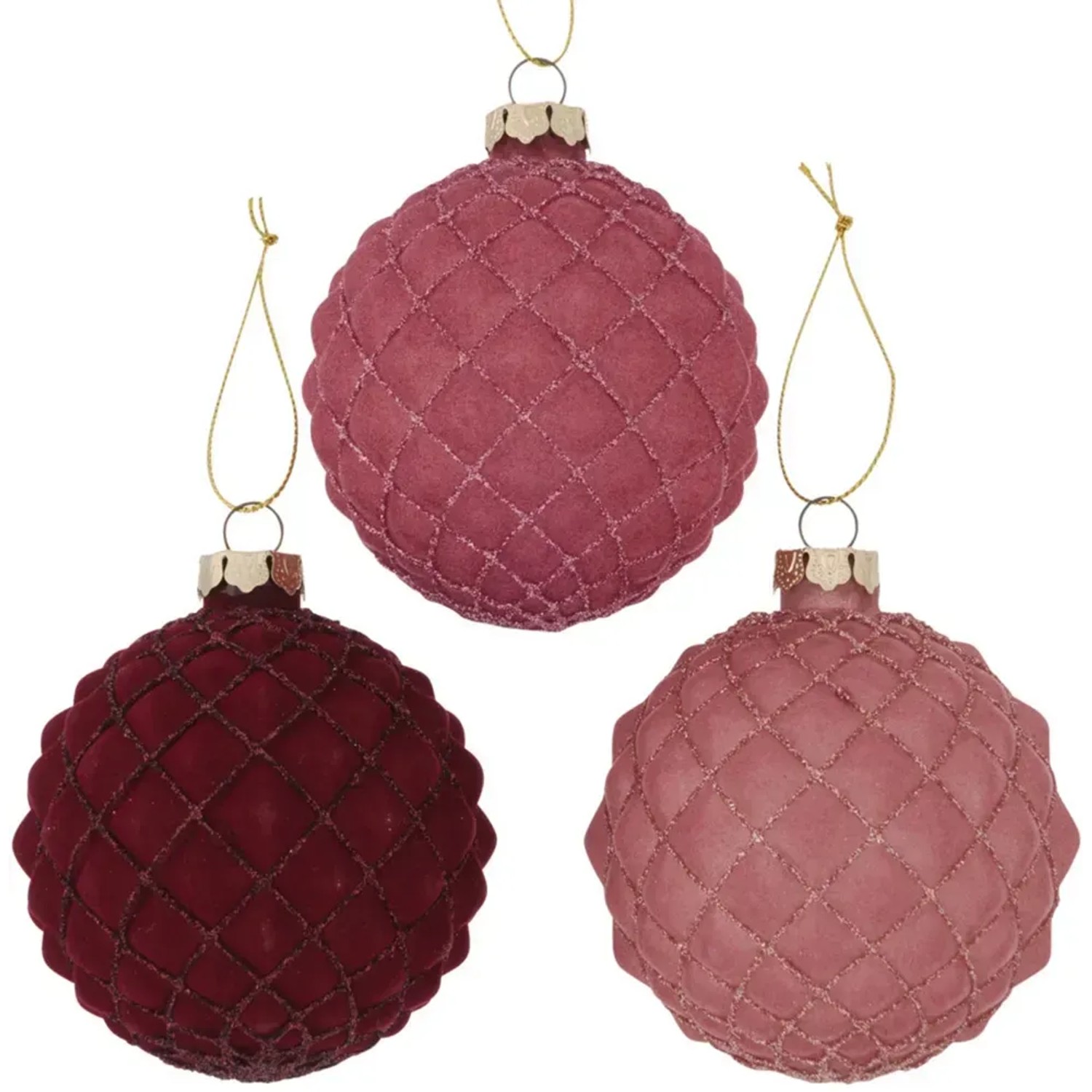Boltze Home Weihnachtskugel Milana 3-fach sortiert