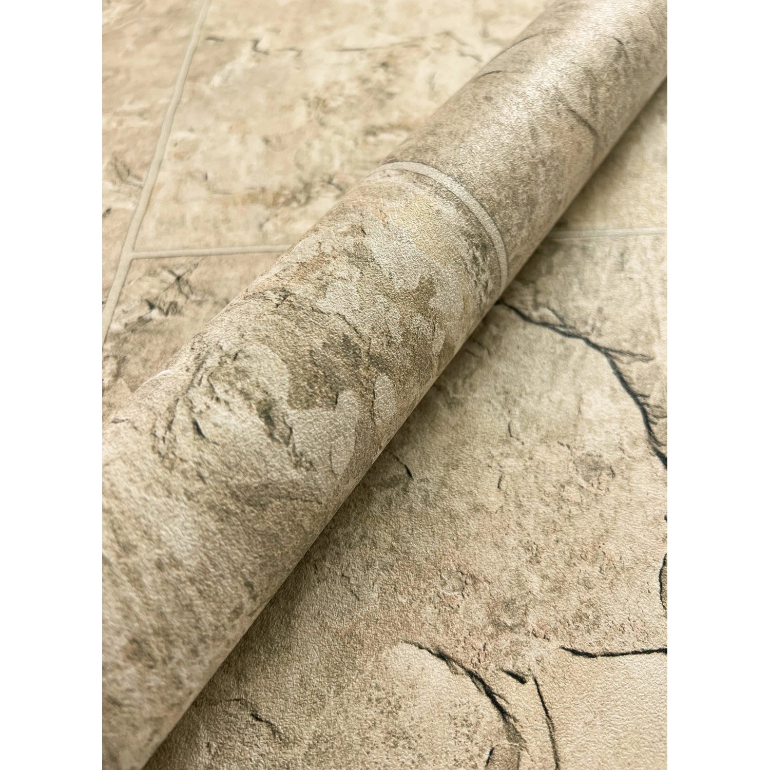 Newroom Vliestapete Kabir Beige Stein Modern FSC® günstig online kaufen