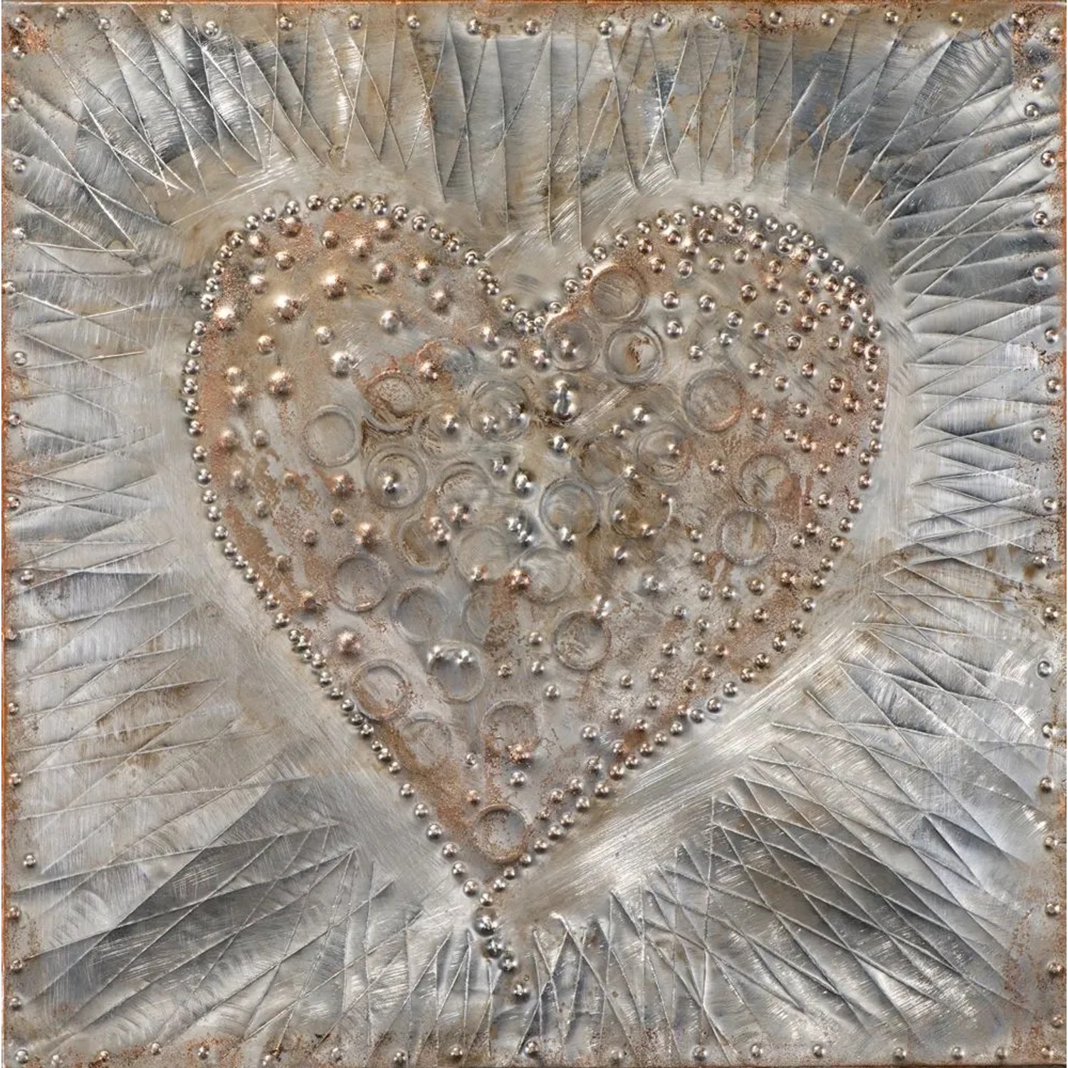 Art Universe Leinwandbild Herz aus Gold 60 x 60 cm