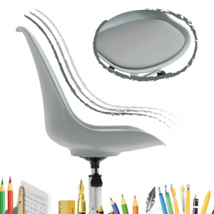 Grauer Svita Eddy Kinderschreibtischstuhl, höhenverstellbarer Drehstuhl für Kinder.