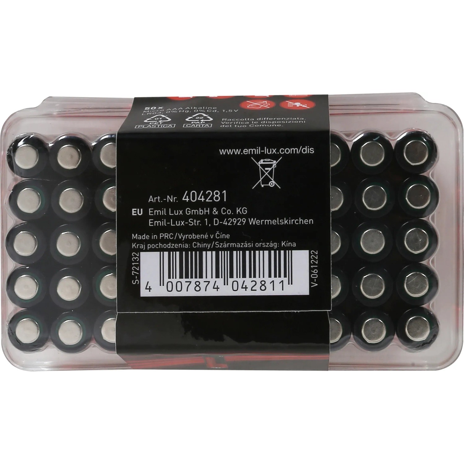 Alkaline AAA Batterien, 50er Pack für Geräte wie Taschenlampen und Fernbedienungen.