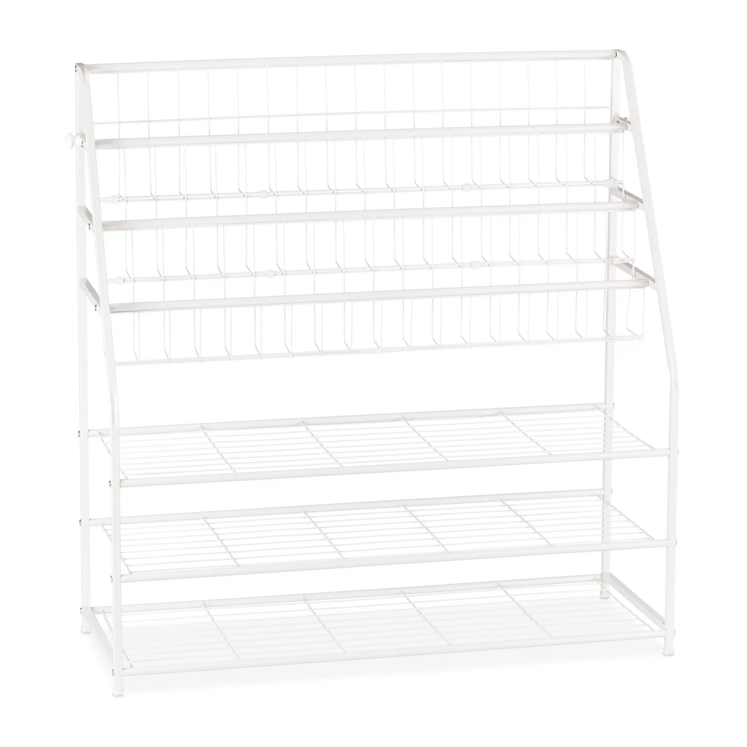 Relaxdays Zeitschriftenregal Metall Weiß XL Freistehend 96 cm x 97 cm x 37 cm 5,7 kg