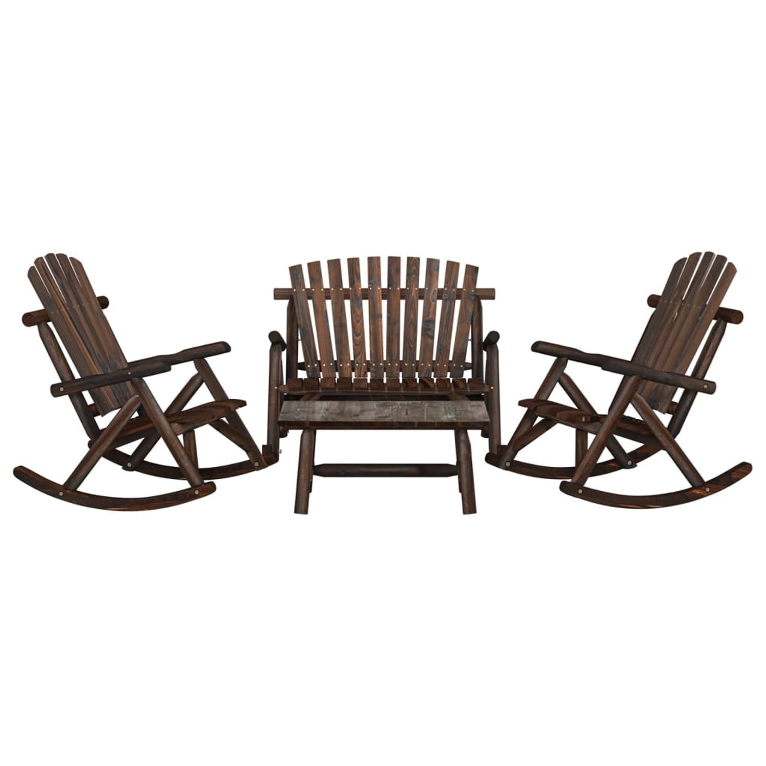 vidaXL 4-tlg Garten-Lounge-Set Massivholz Fichte Modell 4 günstig online kaufen