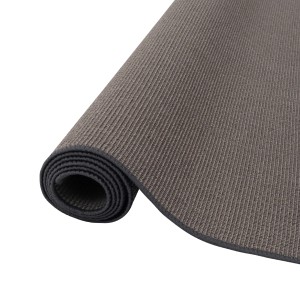 Gerollter, anthrazitfarbener Snapstyle Sisal Teppich Natur Klassisch, 80x240 cm.