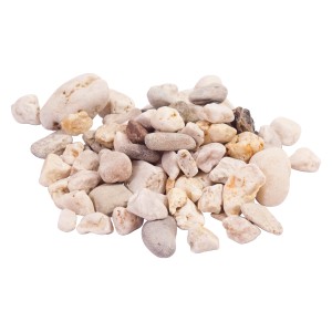 Heller Quarzkies, 16-25 mm, ideal zur Dekoration im Garten.