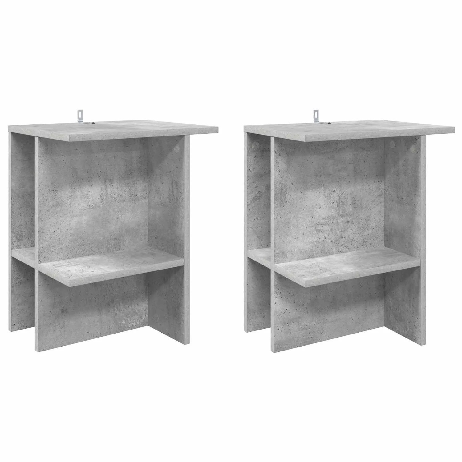vidaXL Couchtisch 2 Stk Betongrau 40 x 30 x 49 cm Holzwerkstoff 8001070