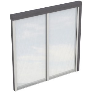 Skan Holz Seitenwand mit Polycarbonatplatten, 205x200 cm, Fichte grau, Zubehör für Terrassenüberdachung.