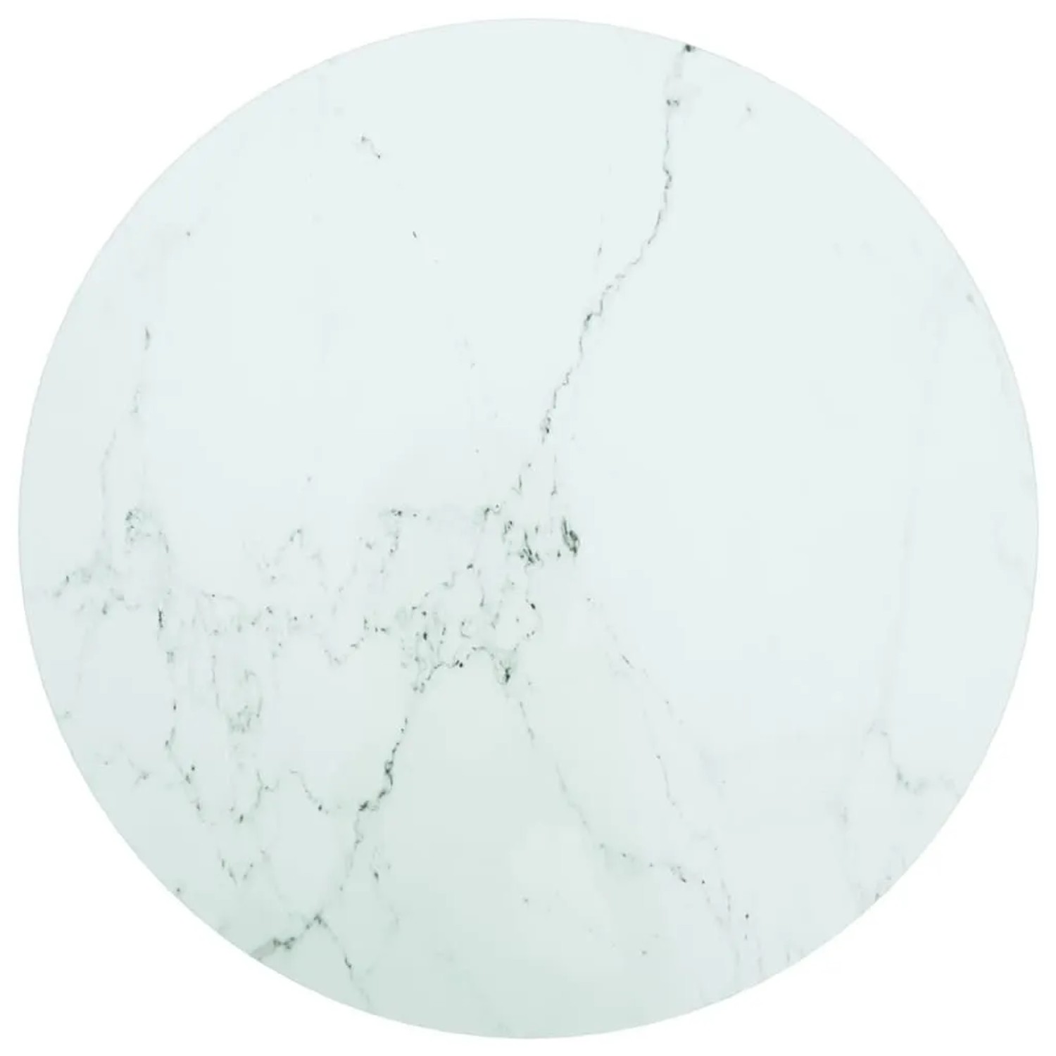 vidaXL Tischplatte Weiß Ø60x0,8 cm Hartglas in Marmoroptik 322248