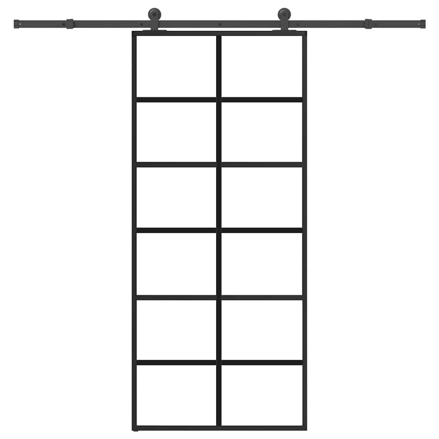 vidaXL Schiebetür mit Beschlag 90x205 cm ESG-Glas & Aluminium 3332843 günstig online kaufen