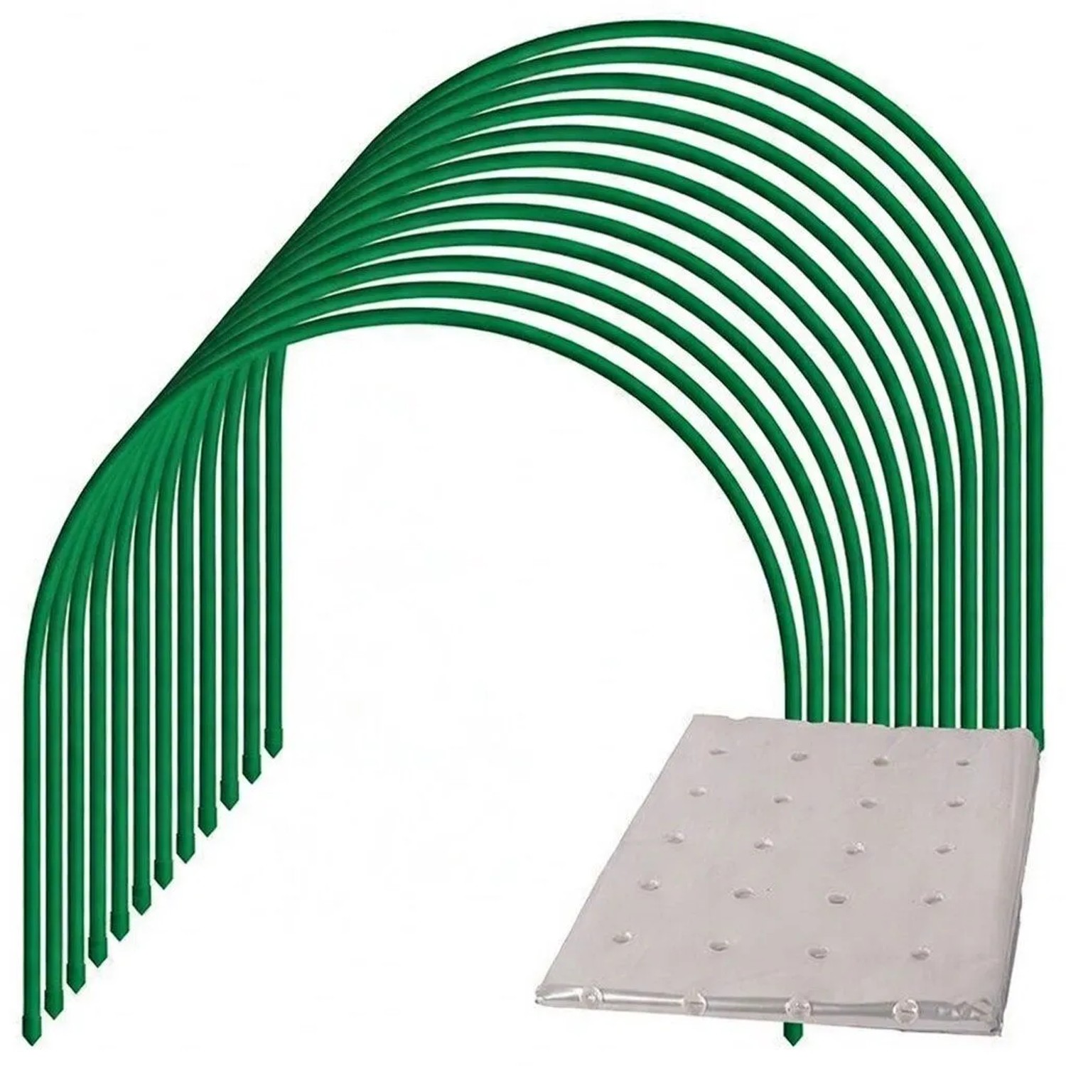 TTL GARDEN Pflanztunnel 50 x 48 cm 12er Set mit PE Folie Gelocht Frühbeet Tunnel Gewächshaus Folientunnel Pflanzenschutz
