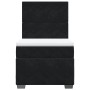 Schwarzes vidaXL Boxspringbett 100x200 cm mit Matratze und Kopfteil.