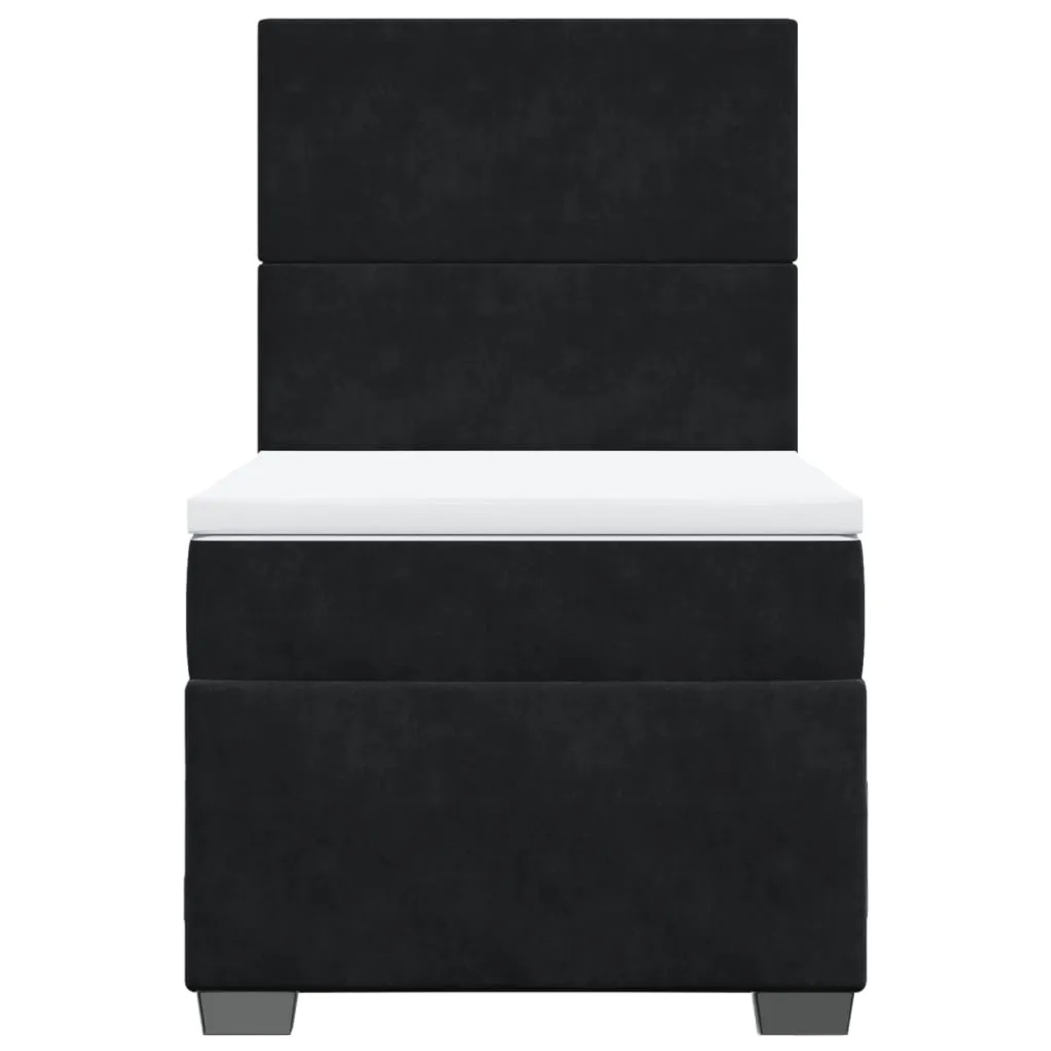 Schwarzes vidaXL Boxspringbett 100x200 cm mit Matratze und Kopfteil.
