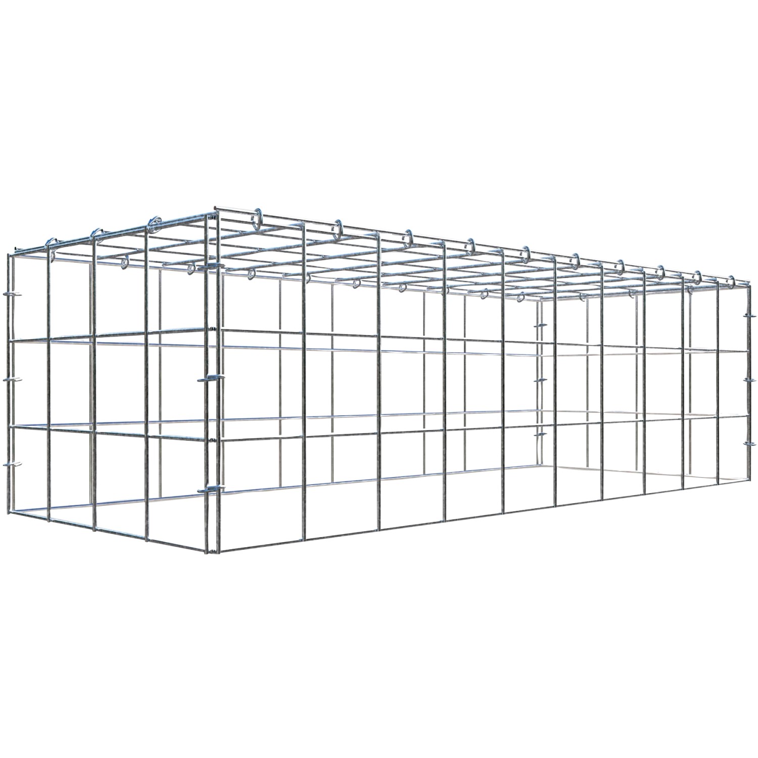 Gabiona C-Ring-Gabione-Anbaukorb Typ 3 30 x 100 x 40 cm Maschenw 10 x 10 cm