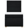 Schwarzes vidaXL Boxspringbett (80x200 cm) mit Matratze und Kopfteil.