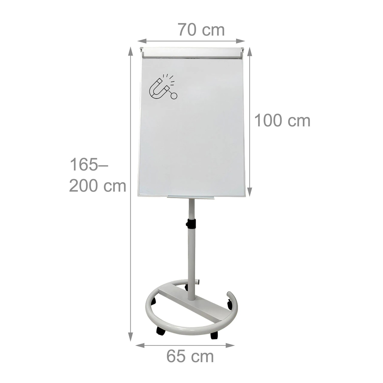 Relaxdays Flipchart Whiteboard Aluminium Weiß Magnetisch Abwischbar Höhenverstellbar Mit 2 Armen 100 cm x 70 cm 10,1 kg_4