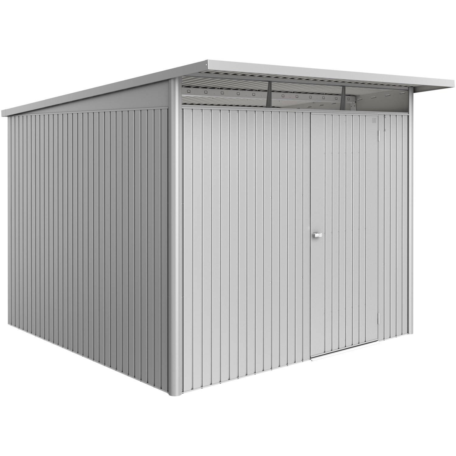 Biohort Gerätehaus Avantgarde Eco Standardtür 209 x 252 x 252 cm Silber-Met.