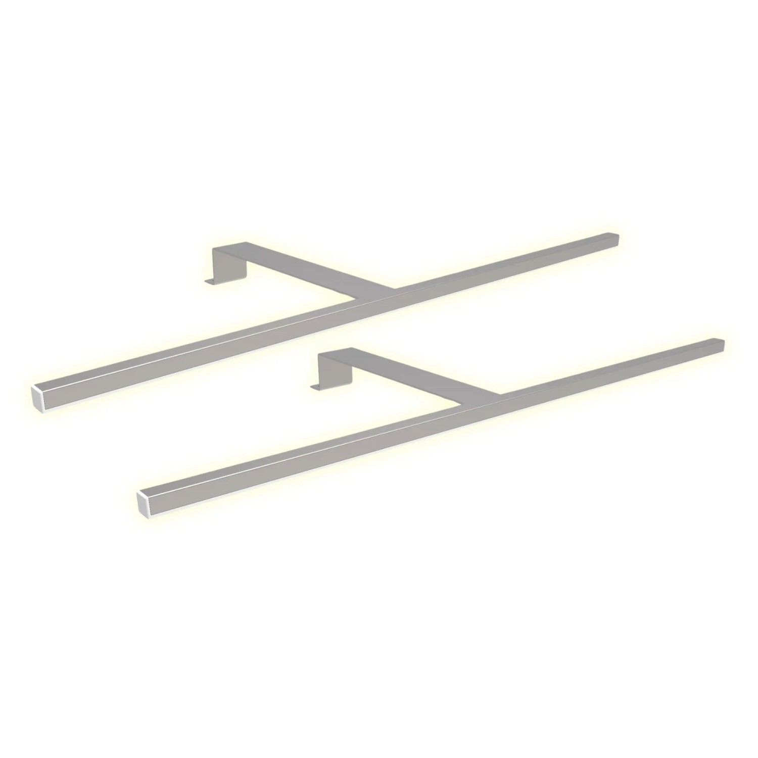 kalb LED Aufbauleuchten 2er Set Silbergrau 600mm Schrankbeleuchtung Warmweiß