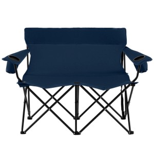 Costway Campingstuhl für 2 Personen mit Getränkehaltern 300 kg Blau