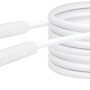 Weißes Schwaiger Antennenkabel, 10 m, mit Ferritkern und IEC-Steckern.