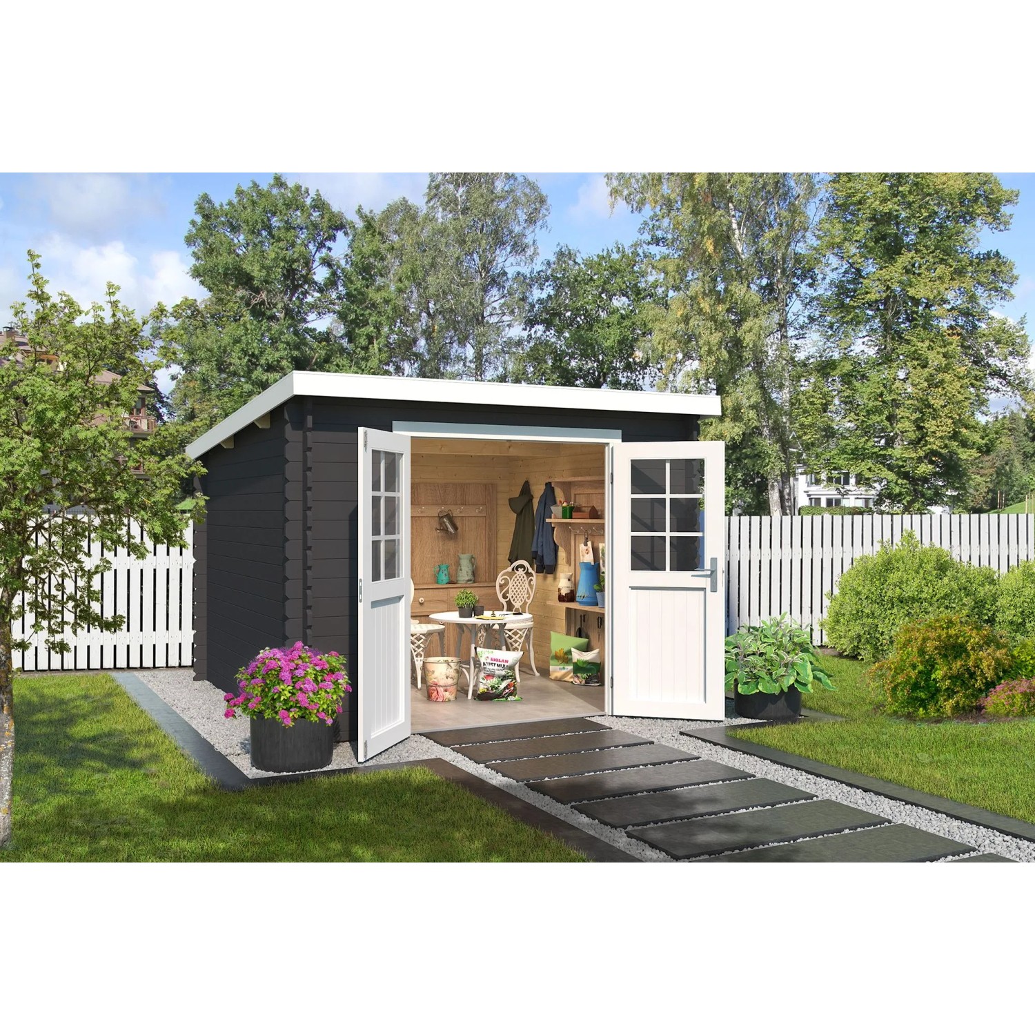 Lasita Gartenhaus San Jose 275 Carbongrau 275 cm x 275 cm