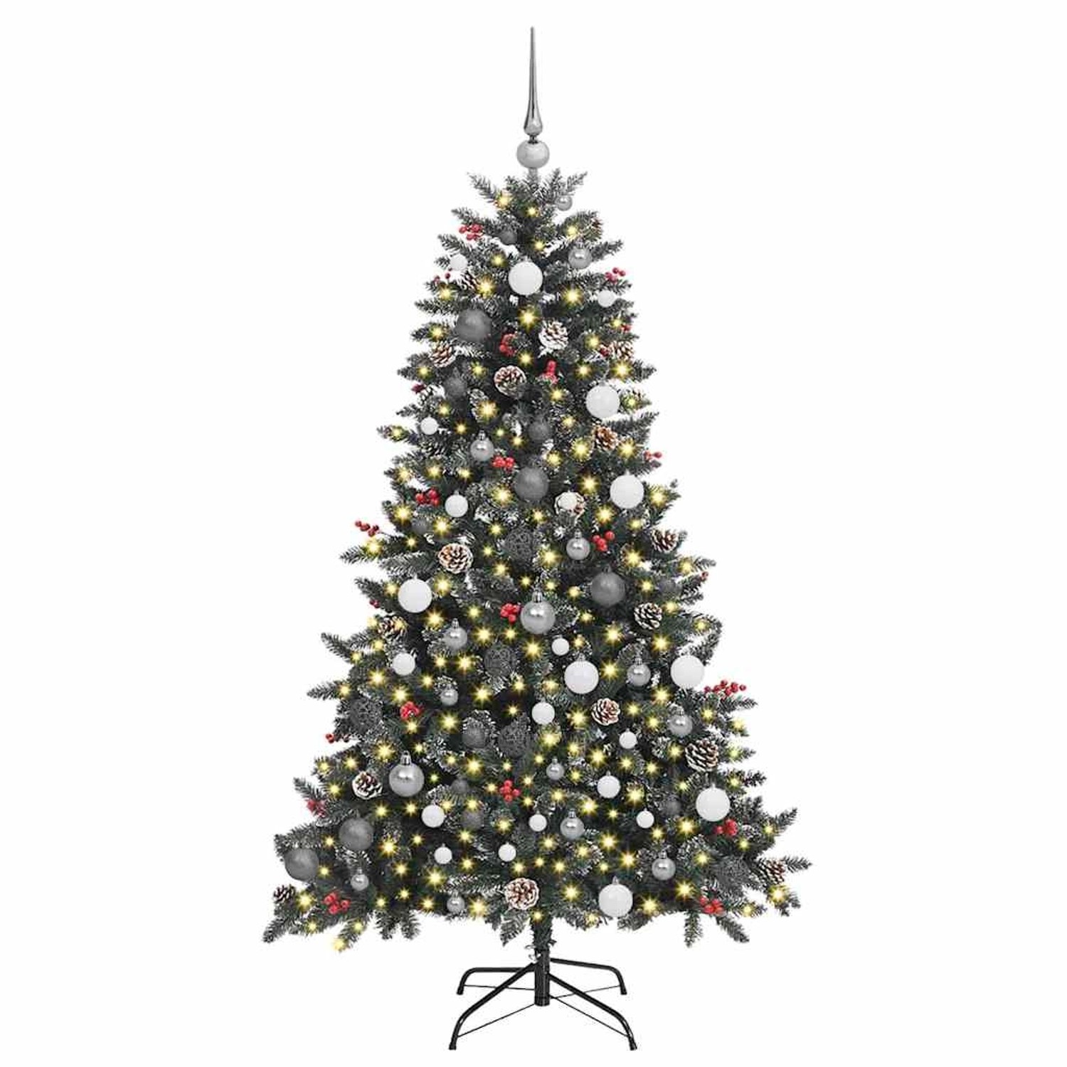vidaXL Künstlicher Weihnachtsbaum mit 300 LEDs Grün 99 x 99 x 180 cm 3395879