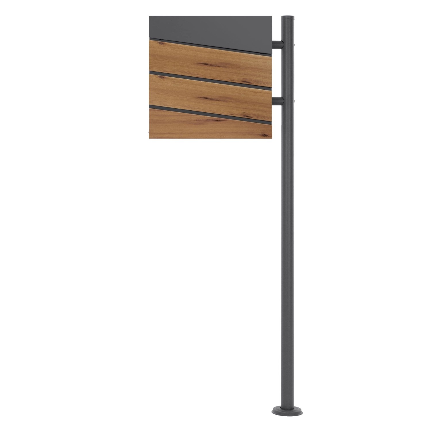 ML-Design Standbriefkasten Anthrazit Holzoptik mit Zeitungsfach Pfosten 120 günstig online kaufen