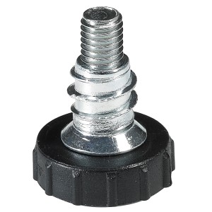 Hettich Höhenverstellschraube M6, verzinkt, mit schwarzer Kunststoff-Muffe. Möbelausstattung.